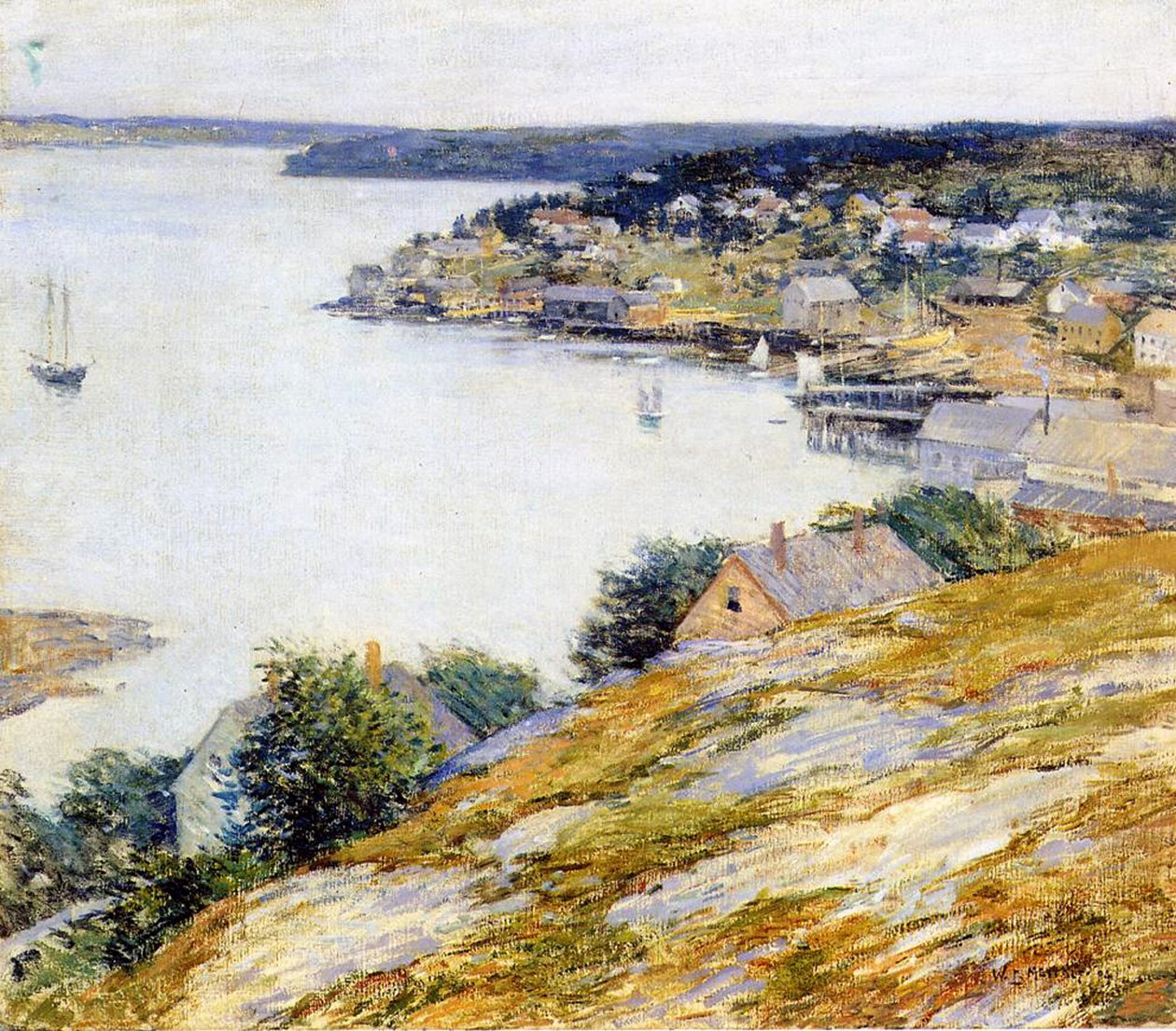 East Boothbay kikötője, 1904 alkotó: Willard Leroy Metcalf