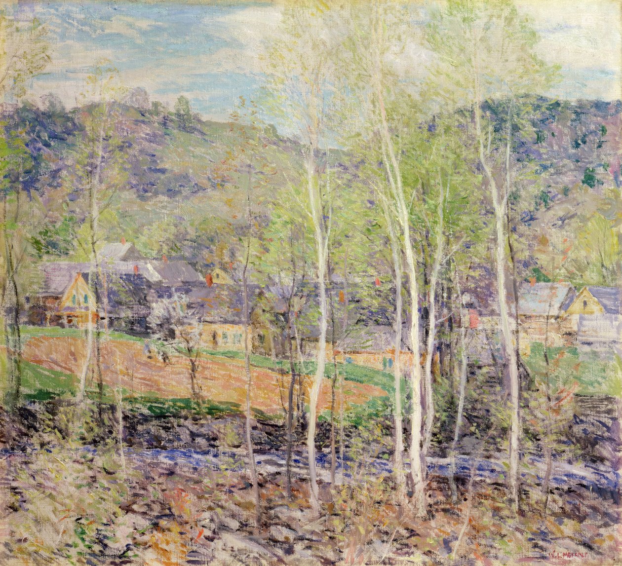 A falu tavasszal alkotó: Willard Leroy Metcalf