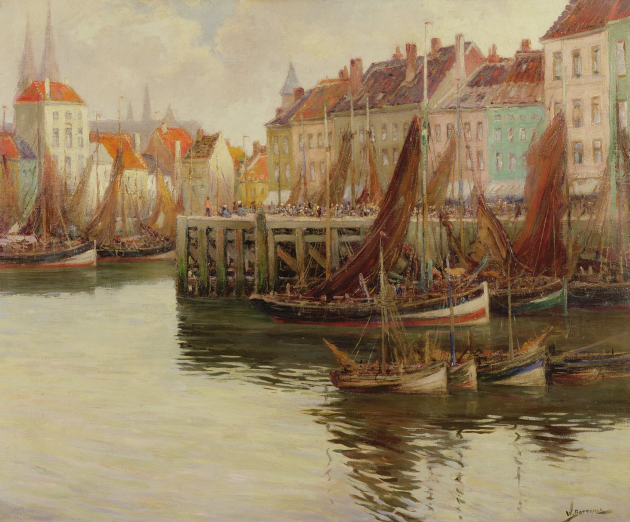 Ostend kikötője alkotó: Willem Bataille