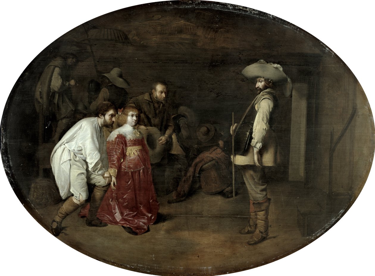 A kapitány elé hozva (olaj tölgyfa panelen) alkotó: Willem Cornelisz Duyster