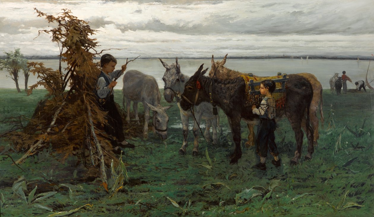 A szamarakat terelgető fiúk alkotó: Willem Maris
