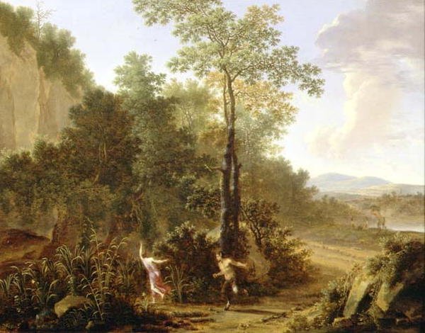 Pan és Syrinx (panel) alkotó: Willem de Heusch