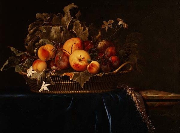 Gyümölcscsendélet egy kosárban, 1650 alkotó: Willem van Aelst