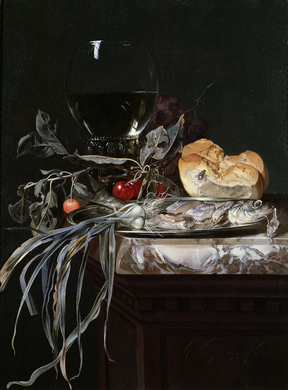 Csendélet haltállal alkotó: Willem van Aelst