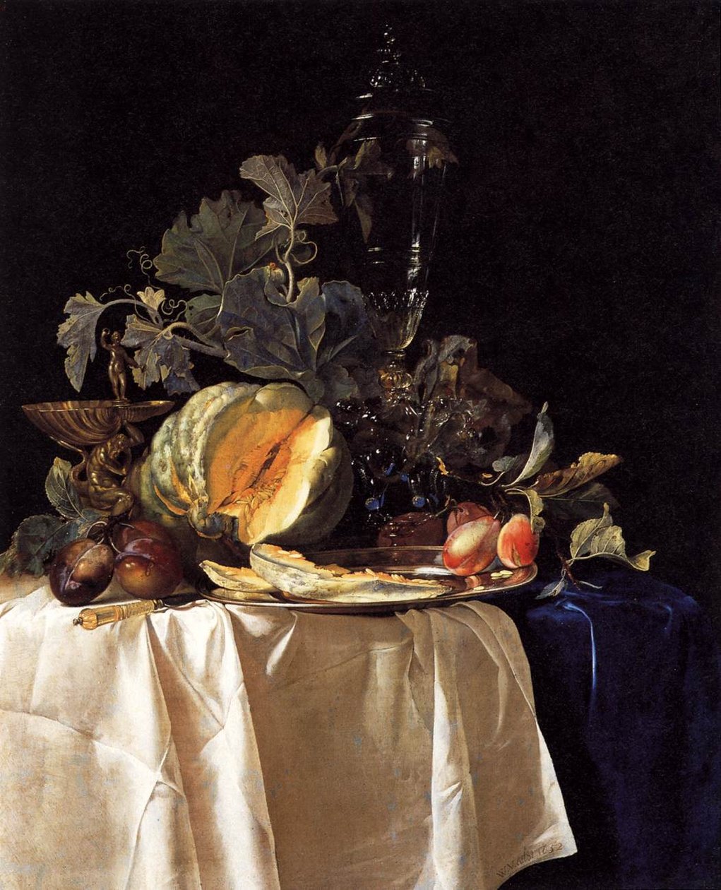 Csendélet gyümölcsökkel és kristályvázával alkotó: Willem van Aelst