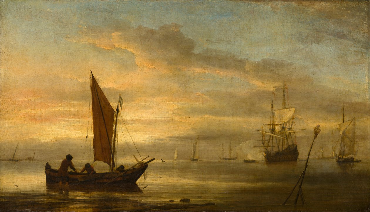 Naplemente a tengeren alkotó: Willem van de Velde