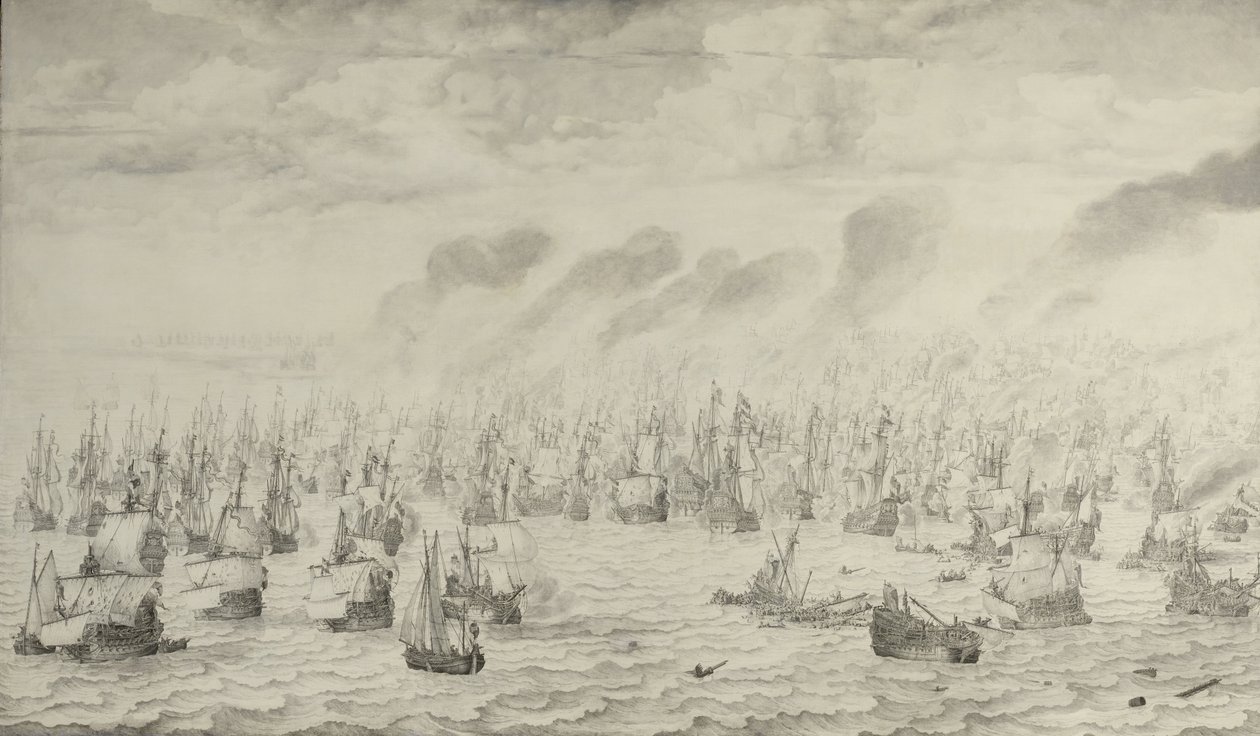 epizód az első angol háborúból (1652-54) alkotó: Willem van de Velde the Elder