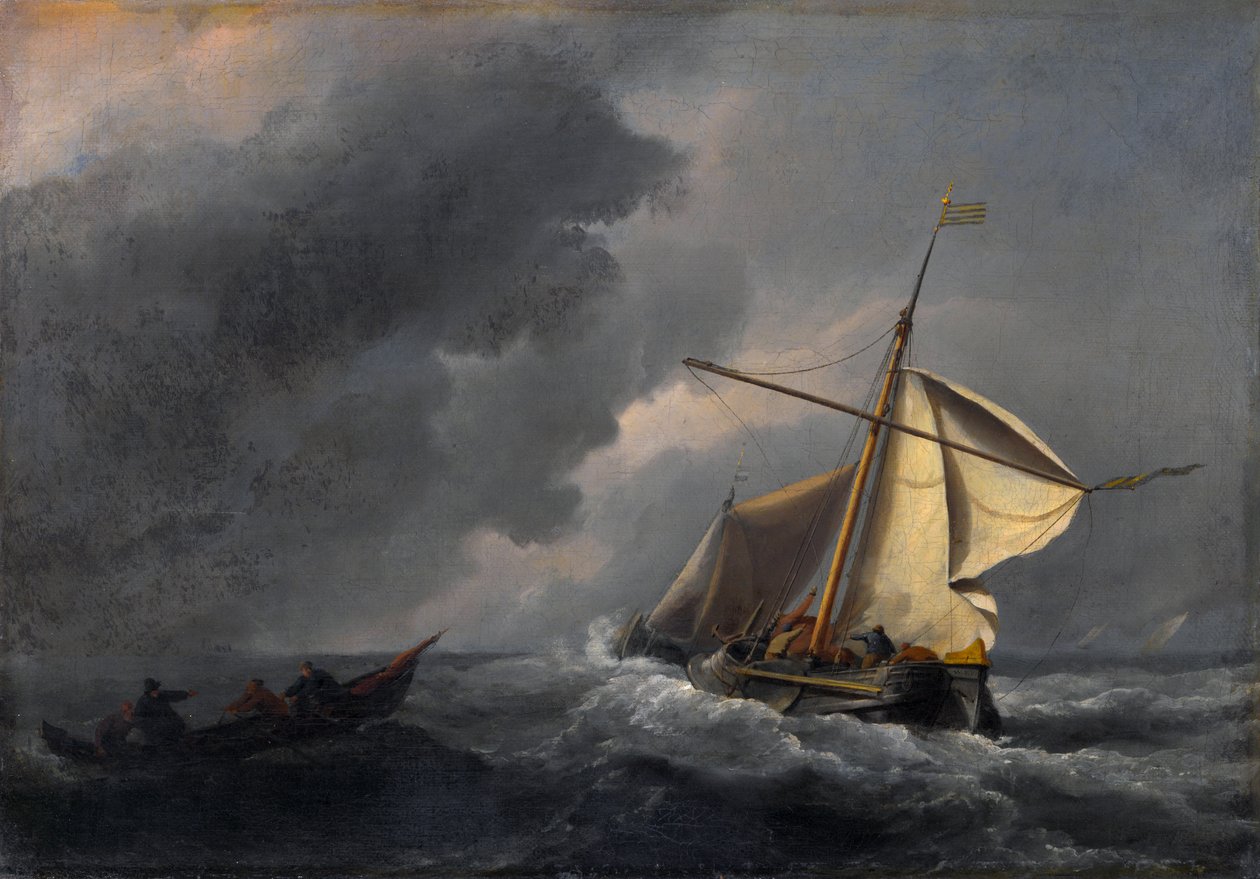 Holland hajó erős szélben alkotó: Willem van de Velde the Younger