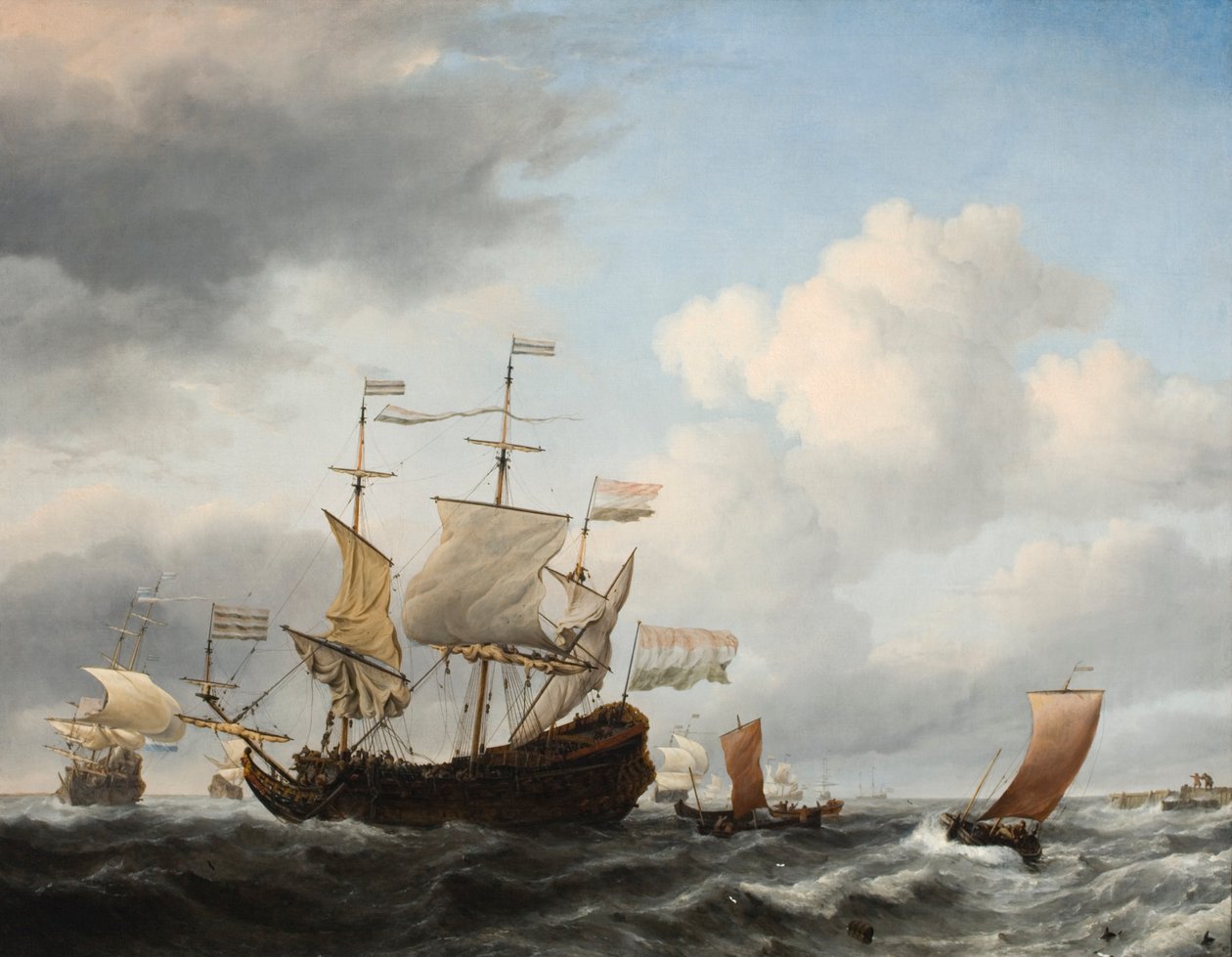 Zászlóshajó jön a horgonyhoz alkotó: Willem van de Velde the Younger