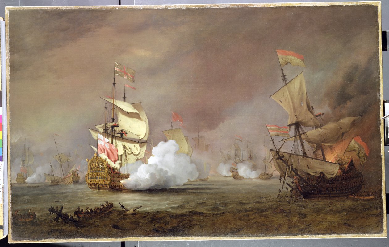 Az angol-holland háborúk tengeri csatája, 1700 körül alkotó: Willem van de Velde the Younger
