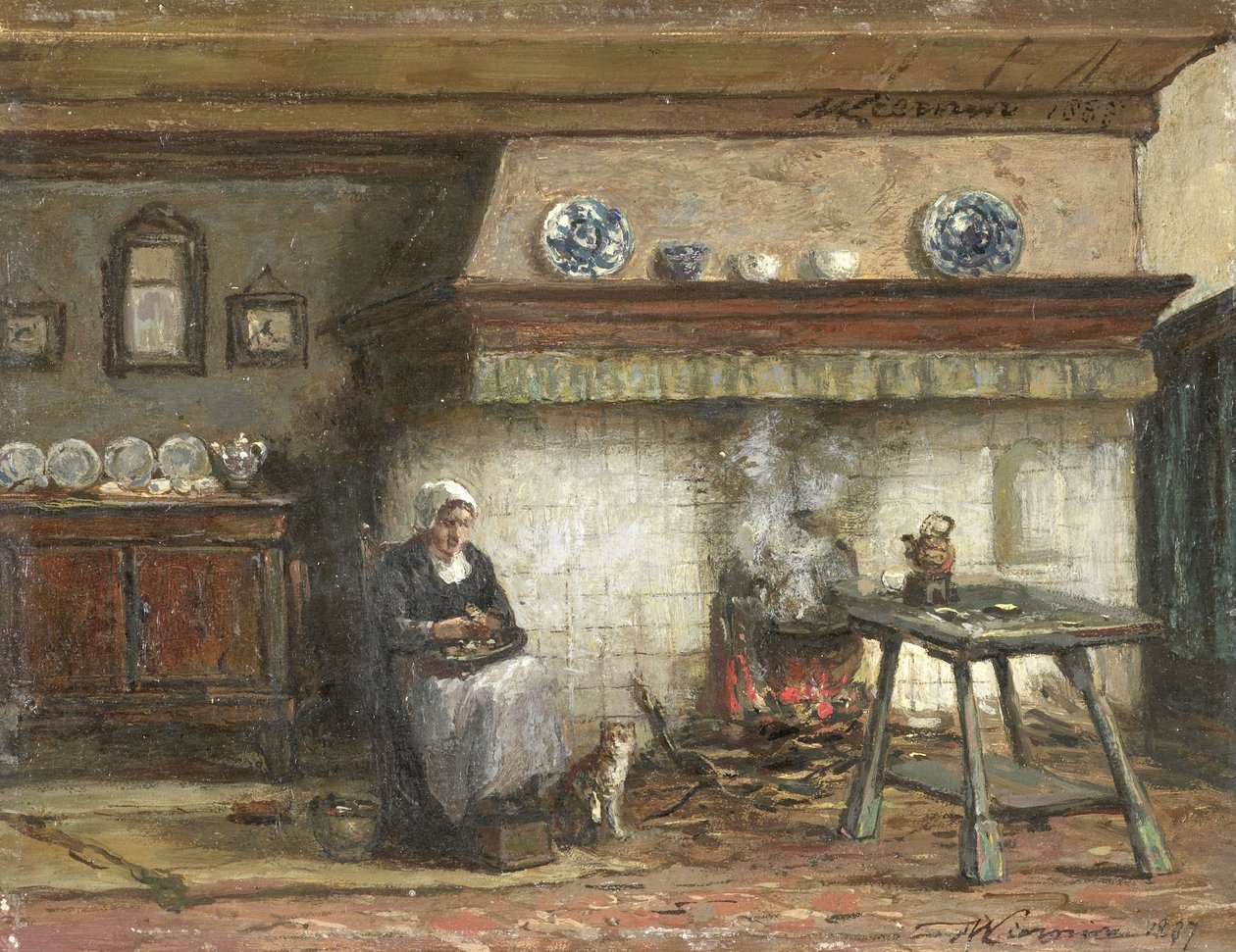 Egy ház belseje Scheveningenben alkotó: Willem Adriaan Alexander Liernur
