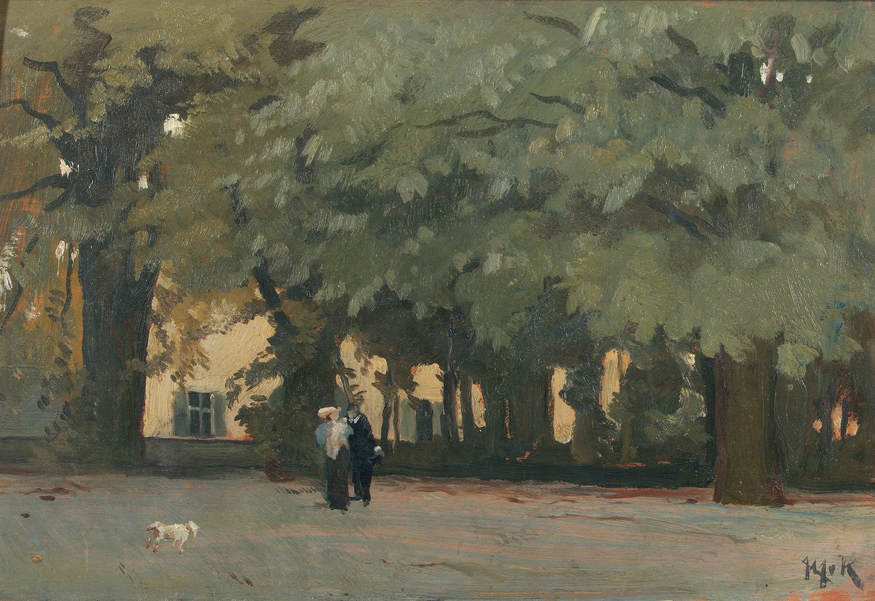 Pár egy négyzetben (olaj a panelen) alkotó: Willem Adriaan van Konijnenburg