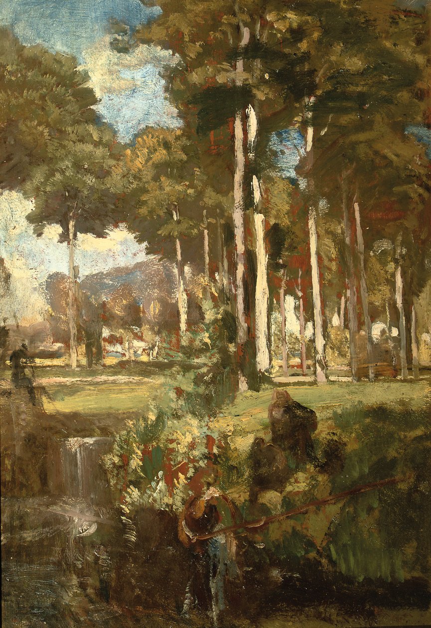 Berkenbos (olaj a panelen) alkotó: Willem Adriaan van Konijnenburg