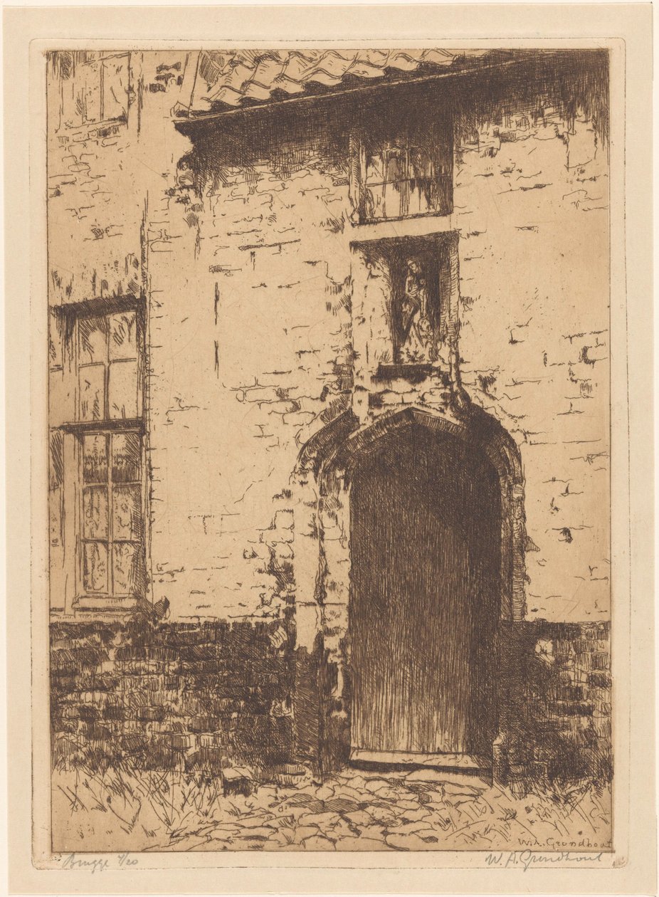 Brugge (eredeti cím az objektumon) alkotó: Willem Adrianus Grondhout (signed by artist)