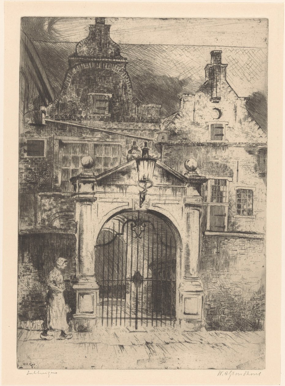 Enkhuizen (eredeti cím a tárgyon) alkotó: Willem Adrianus Grondhout (signed by artist)