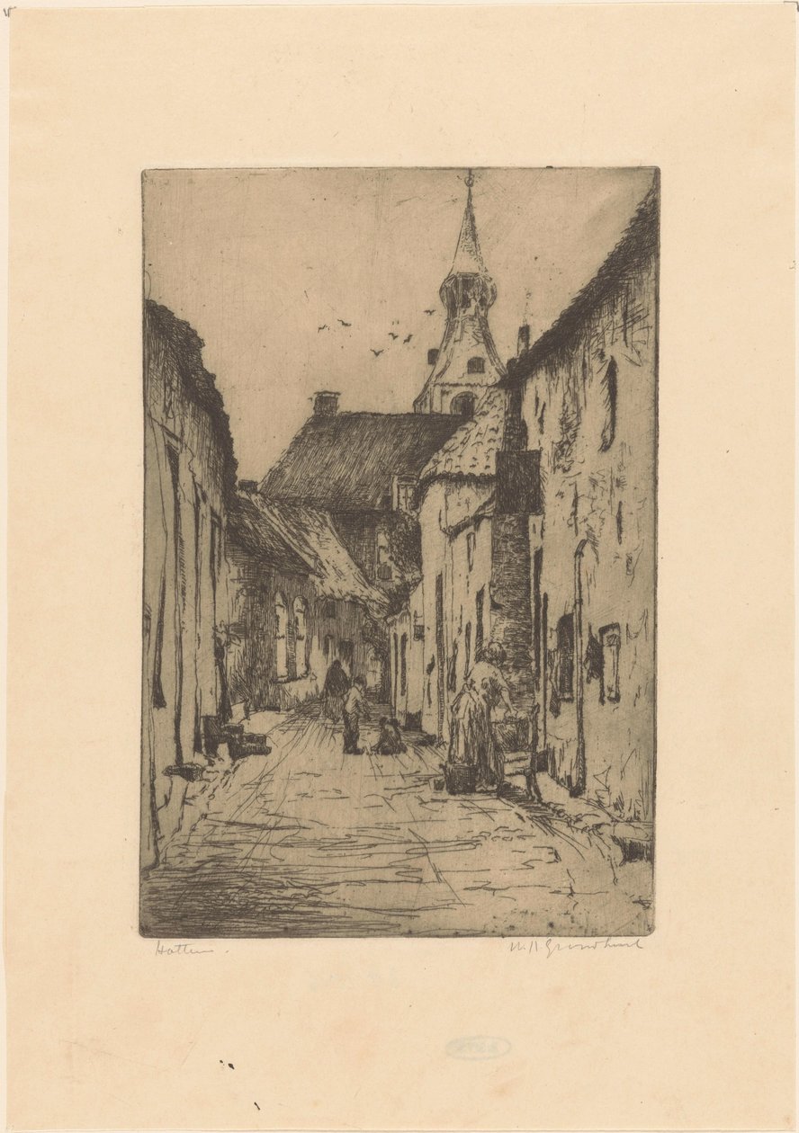 Hattem (eredeti cím az objektumon) alkotó: Willem Adrianus Grondhout (signed by artist)