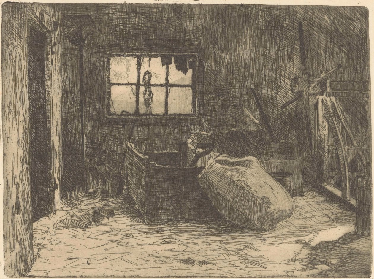 Egy pajta belseje alkotó: Willem Adrianus Grondhout (signed by artist)