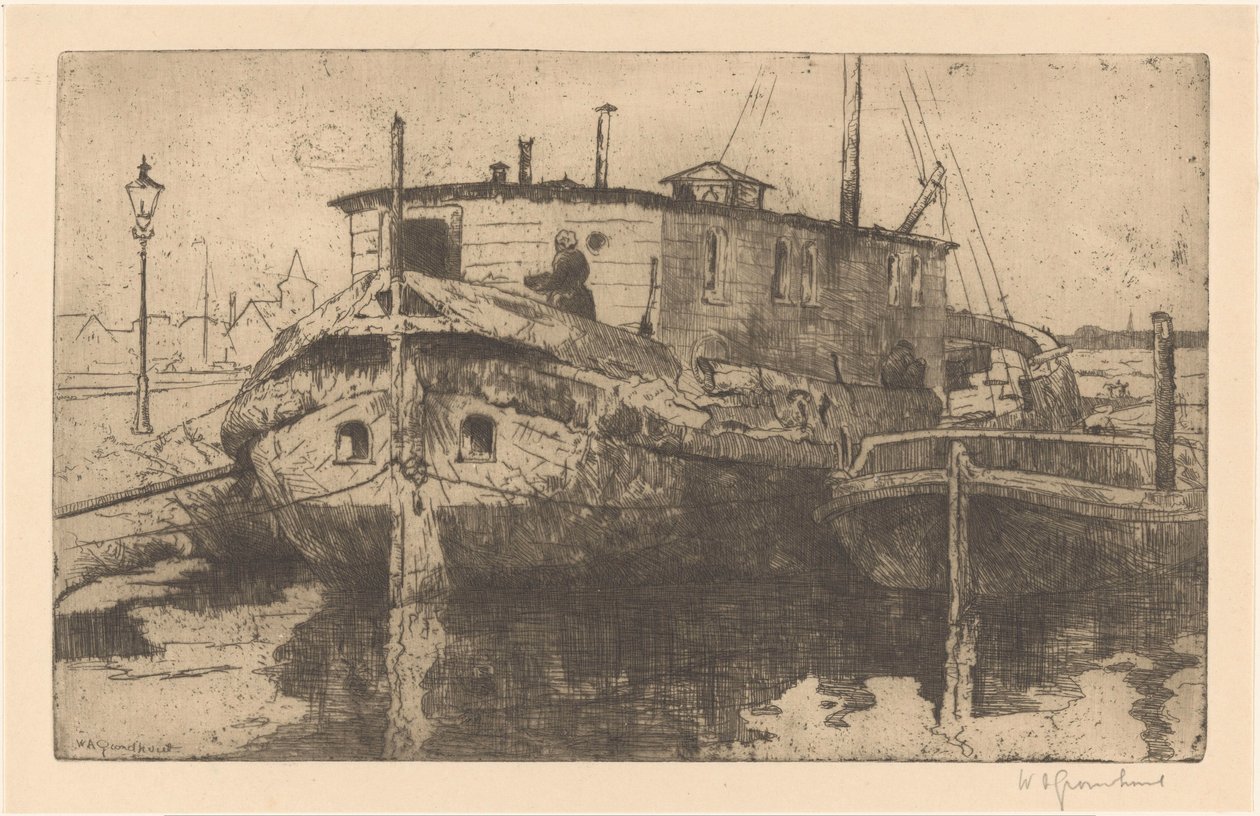 Laakhaven Hágában alkotó: Willem Adrianus Grondhout (signed by artist)