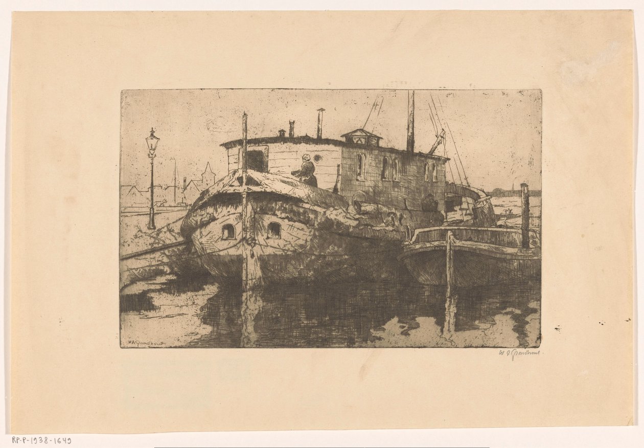 Laakhaven Hágában alkotó: Willem Adrianus Grondhout (signed by artist)