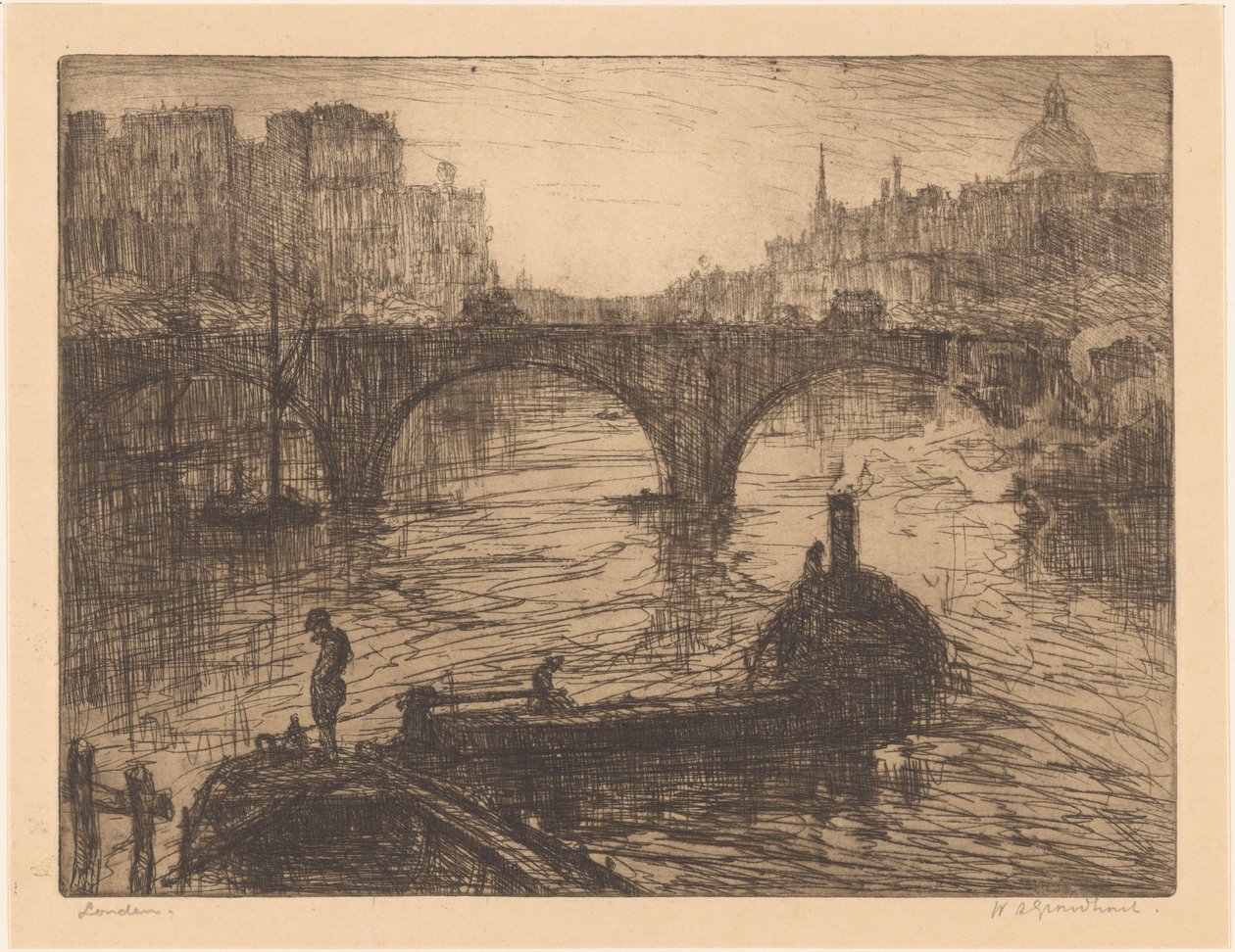 London (eredeti cím az objektumon) alkotó: Willem Adrianus Grondhout (signed by artist)