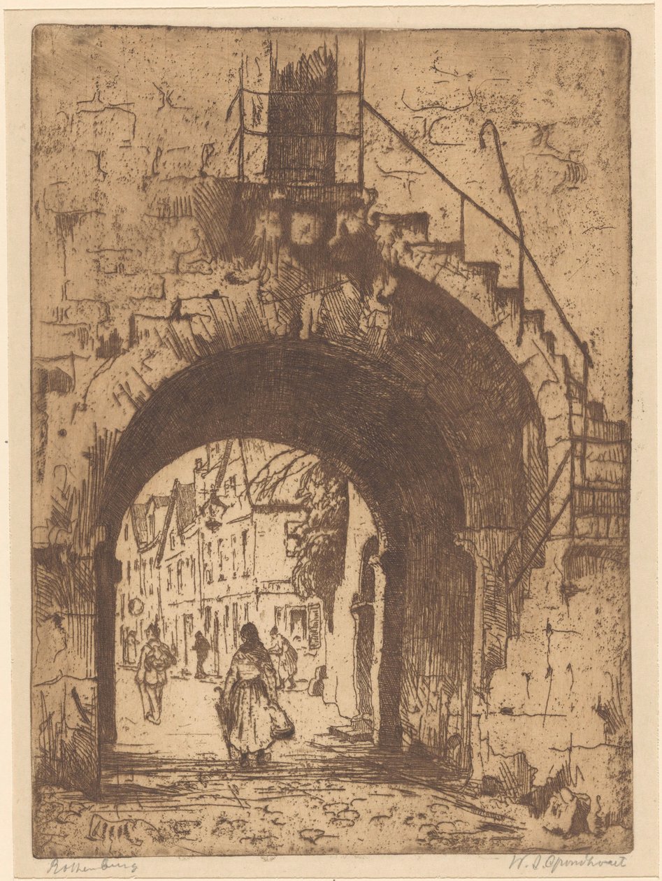 Rothenburg (eredeti cím a tárgyon) alkotó: Willem Adrianus Grondhout (signed by artist)