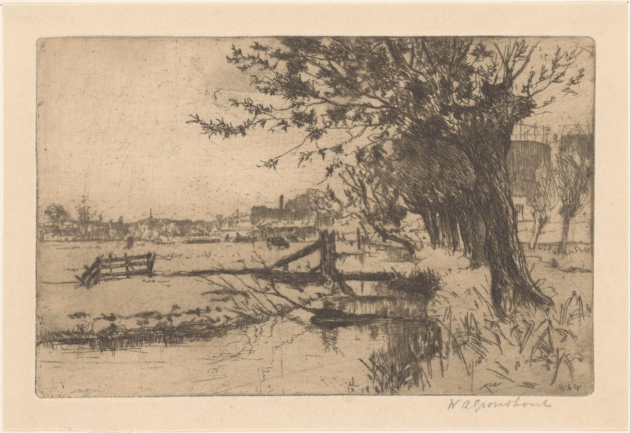 Árok a hágai Binckhorst városi gázgyárban alkotó: Willem Adrianus Grondhout (signed by artist)