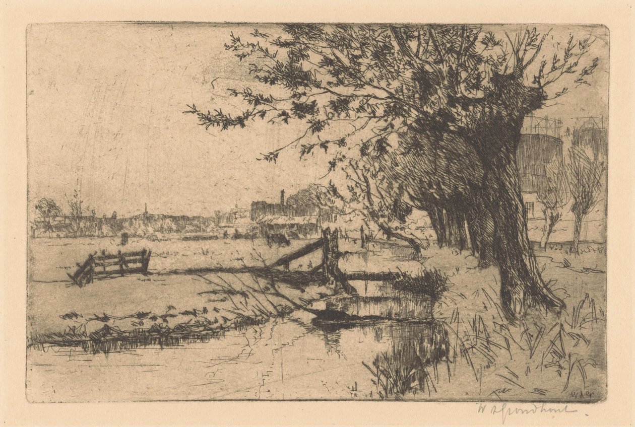 Árok a hágai Binckhorst városi gázgyárban alkotó: Willem Adrianus Grondhout (signed by artist)