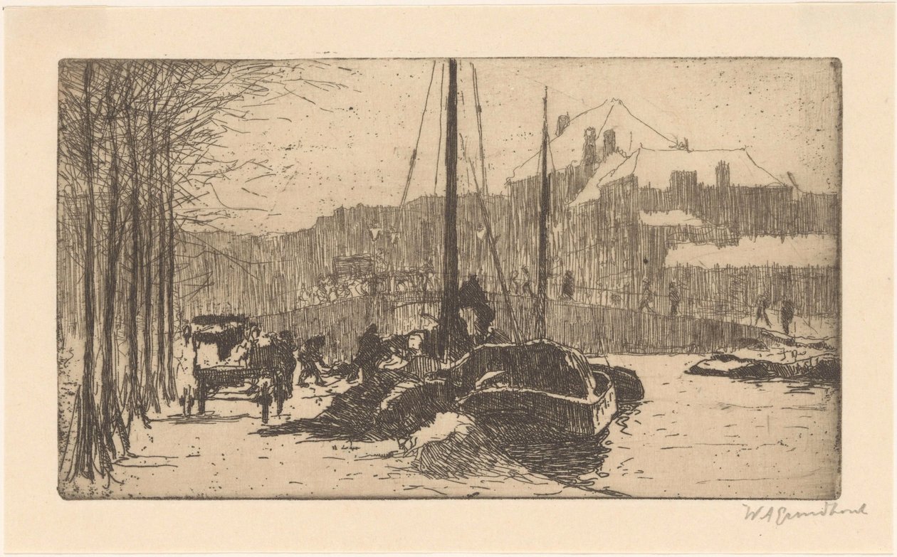 Hó a városban (eredeti cím) alkotó: Willem Adrianus Grondhout (signed by artist)
