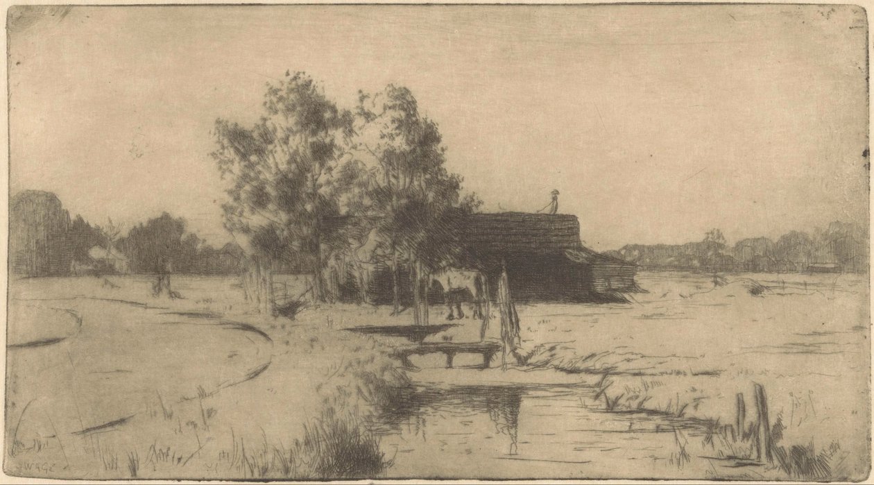 Istálló a hágai Binckhorstban alkotó: Willem Adrianus Grondhout (signed by artist)