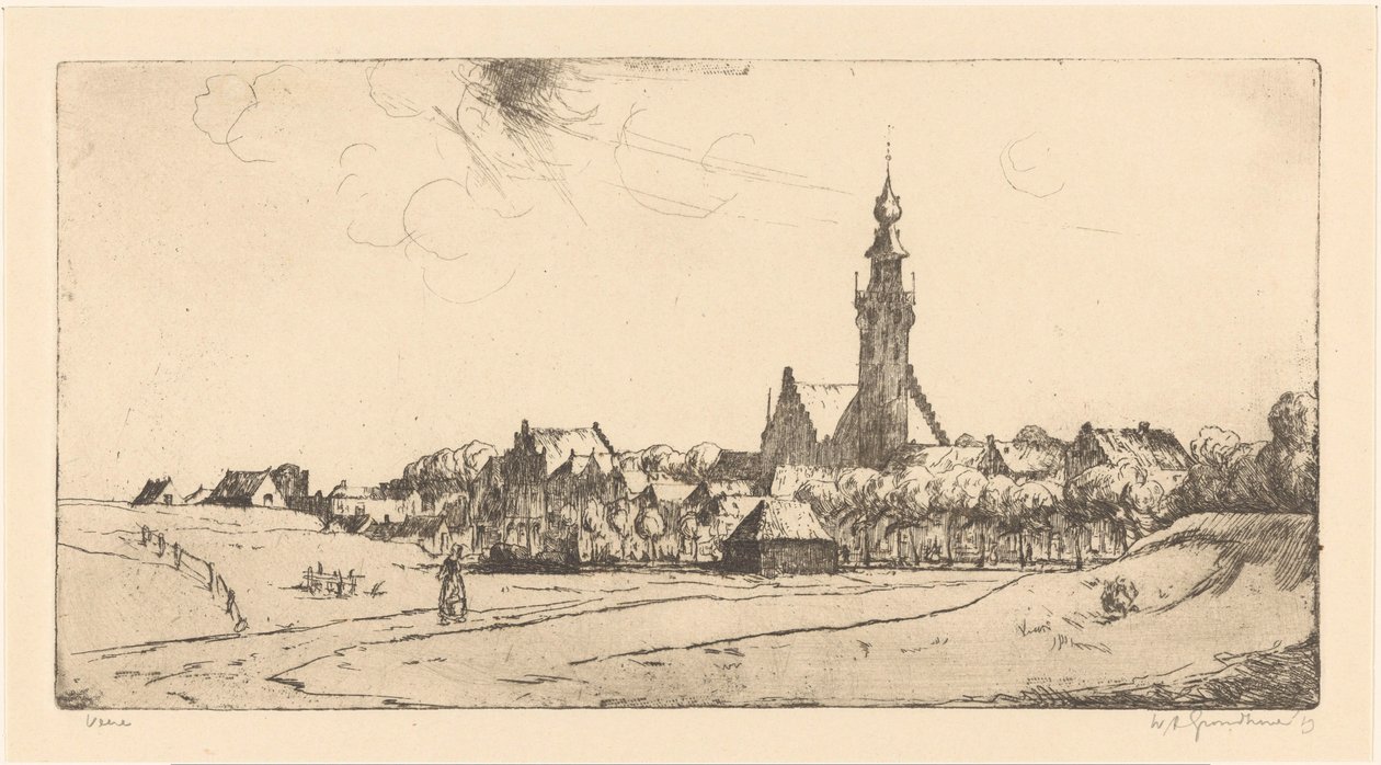 Veere (eredeti cím az objektumon) alkotó: Willem Adrianus Grondhout (signed by artist)