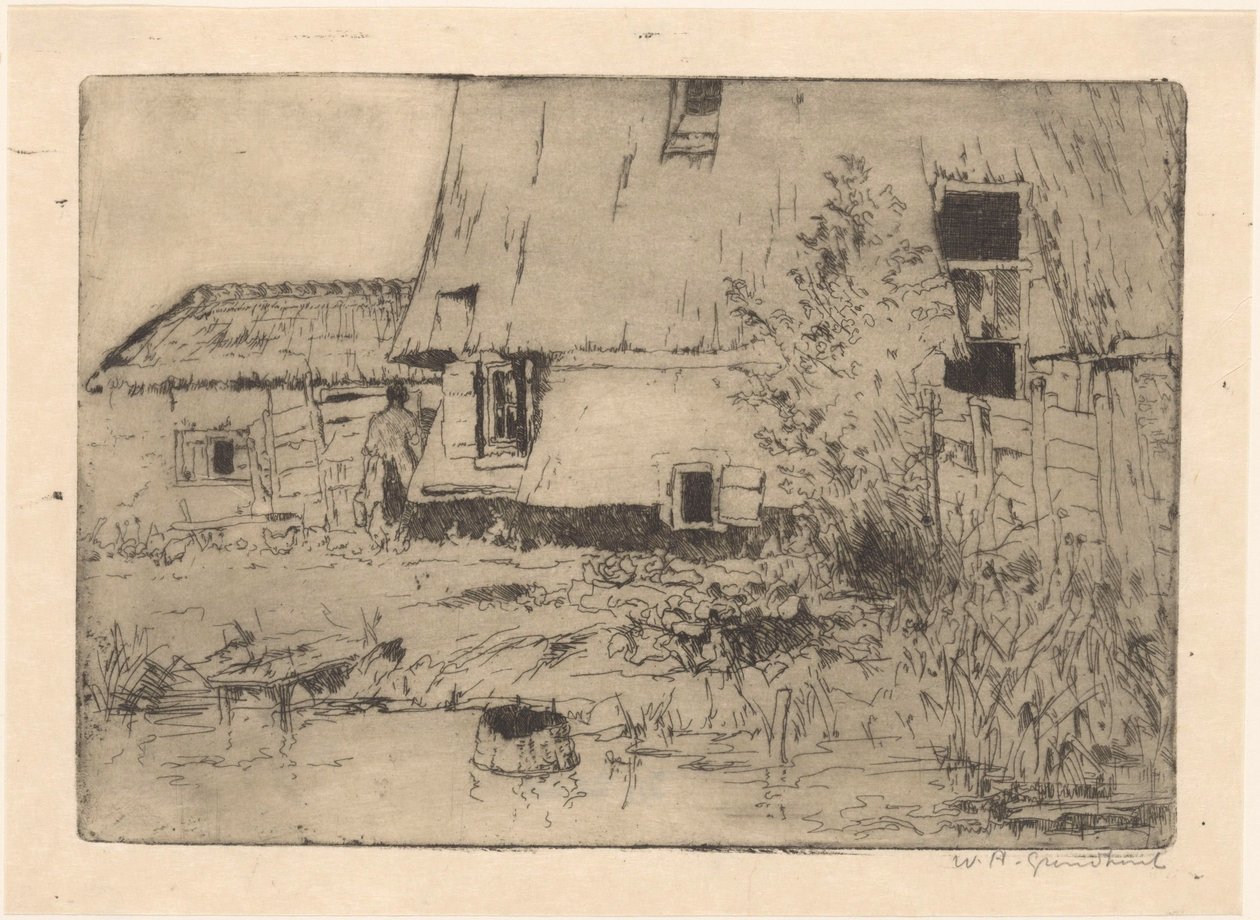Szélmalom alapja Voorburgban alkotó: Willem Adrianus Grondhout (signed by artist)