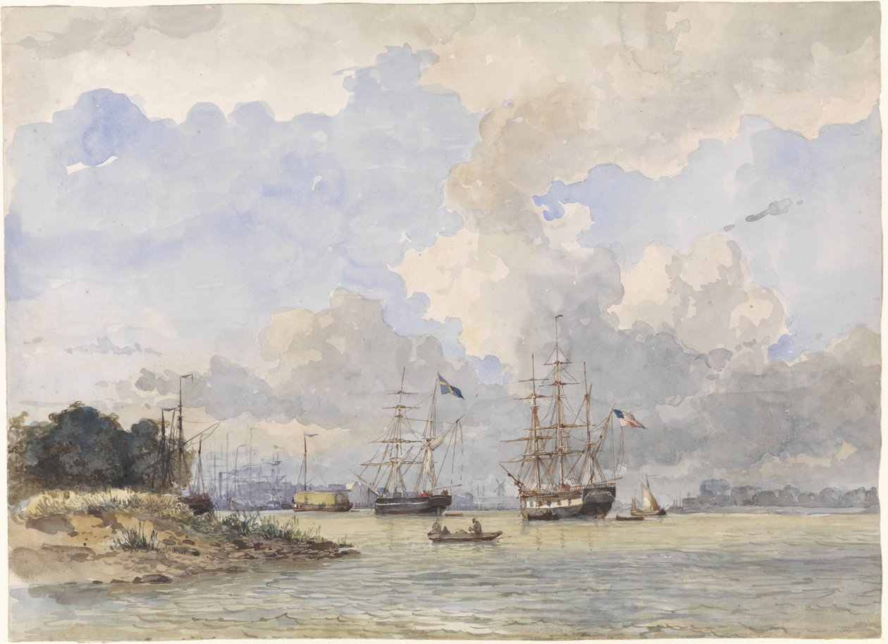 Maas Rotterdamba, amerikai és svéd hajóval alkotó: Willem Anthonie van Deventer