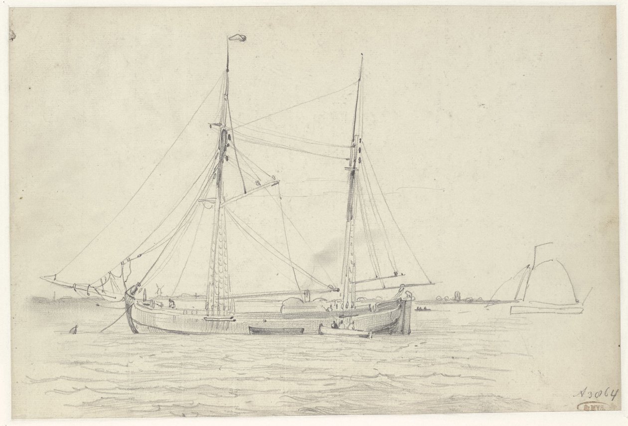 Hajó a vízen alkotó: Willem Anthonie van Deventer