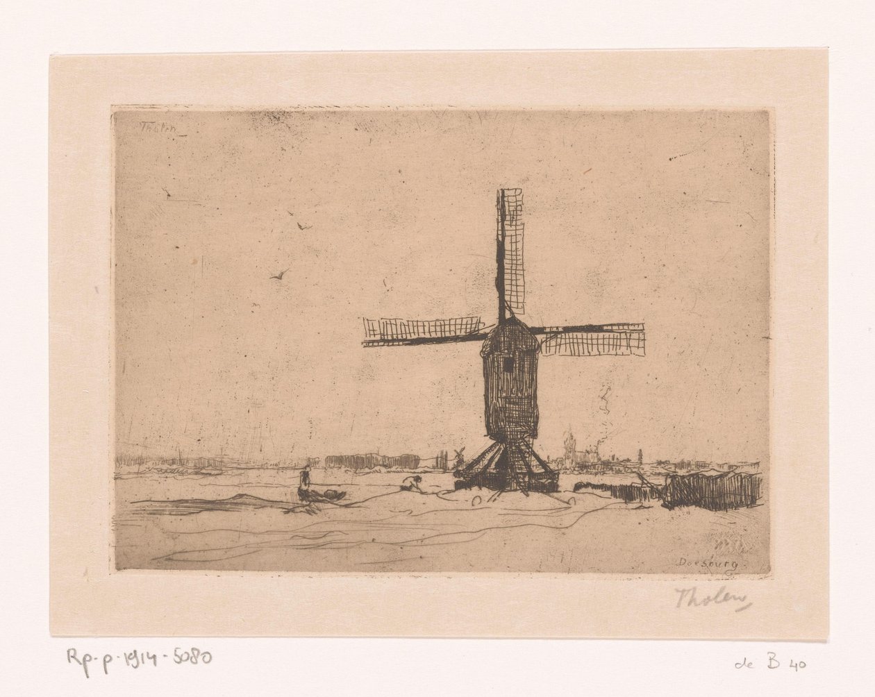Doesburger malom Szélmalom Doesburg közelében (eredeti cím) alkotó: Willem Bastiaan Tholen (signed by artist)