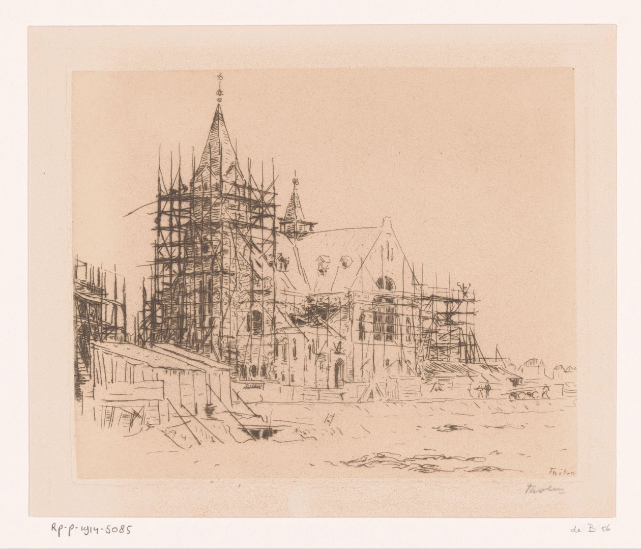 Építés alatt álló templom (eredeti cím) alkotó: Willem Bastiaan Tholen (signed by artist)