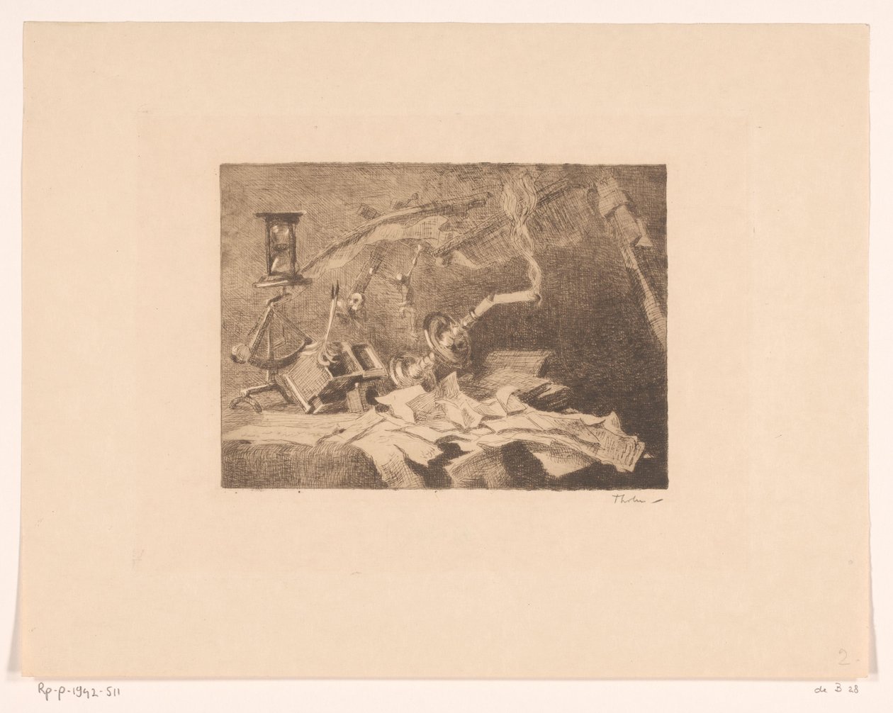 Csendélet zuhanó és törött tárgyakkal vége (eredeti cím) alkotó: Willem Bastiaan Tholen (signed by artist)