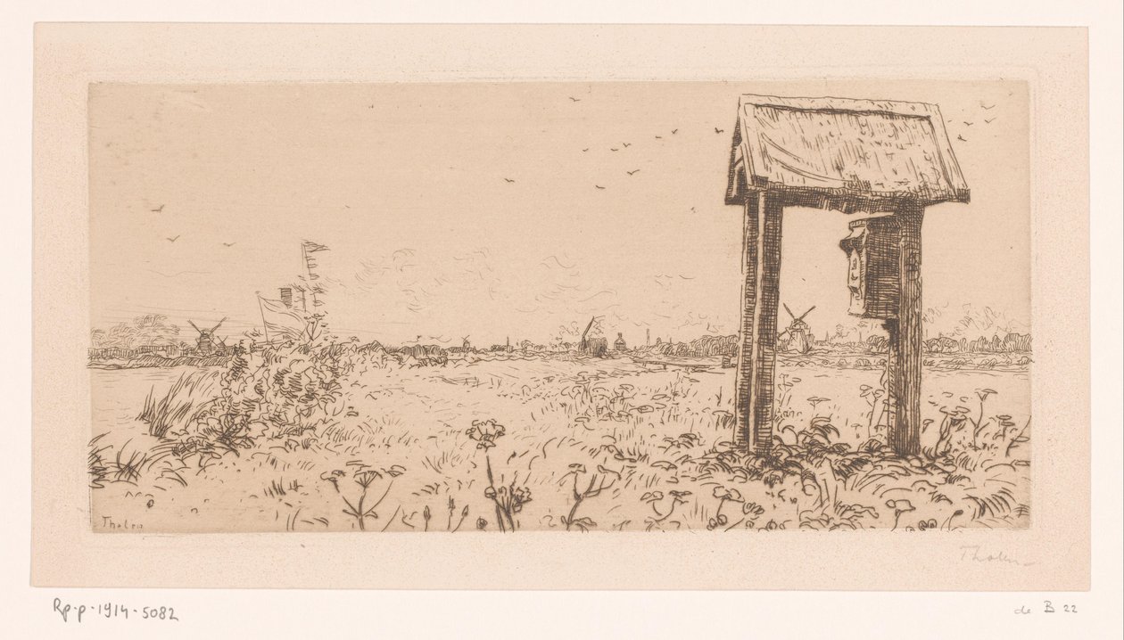 Legelők a Kaágon, levelesládával Letterbox, Kaag (eredeti cím) alkotó: Willem Bastiaan Tholen (signed by artist)