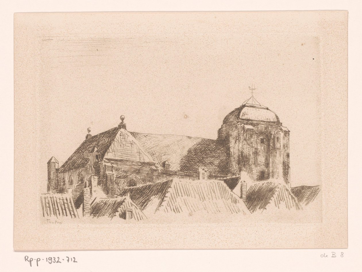 Kilátás a Veere-i Nagytemplomra Hajó a toronyban, Veere (eredeti cím) alkotó: Willem Bastiaan Tholen