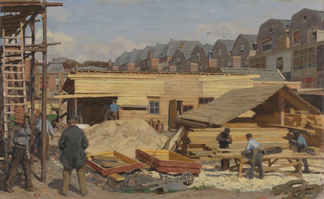 Építés alatt álló házak, 1895. alkotó: Willem Bastiaan Tholen