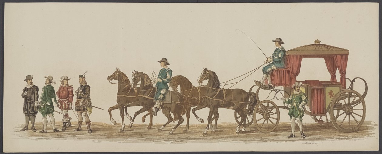 1862-es delfti felvonulás, negyedik és ötödik csoport A delfti Királyi Akadémia negyedik Lustrumja - Ao. 1862 - Costumed Optogt (sorozat címe a tárgyon) alkotó: Willem Bernardus IJzerdraat