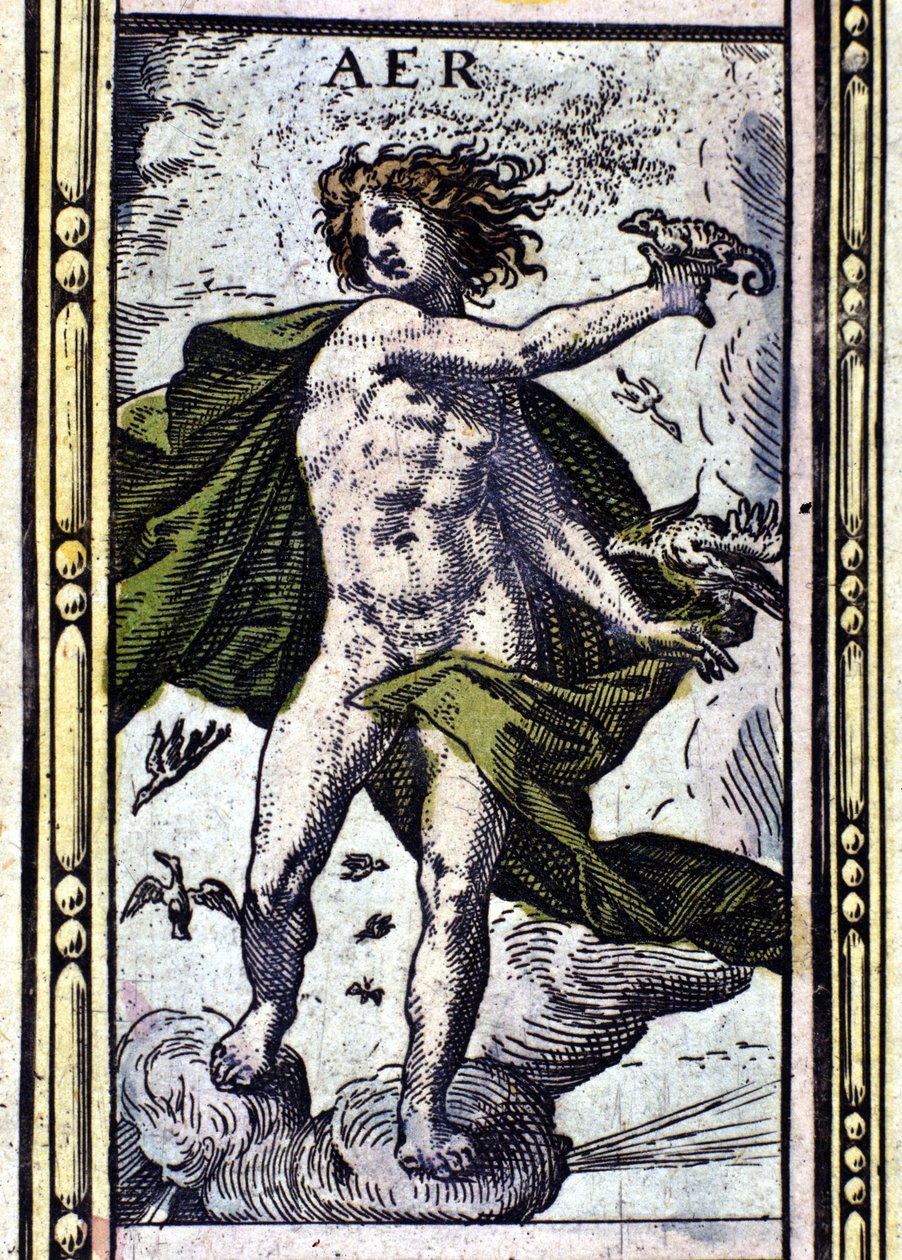 A levegő, a W. Blaeu-féle 1655-ben Amszterdamban nyomtatott atlaszban szereplő négy elem egyike. alkotó: Willem Blaeu