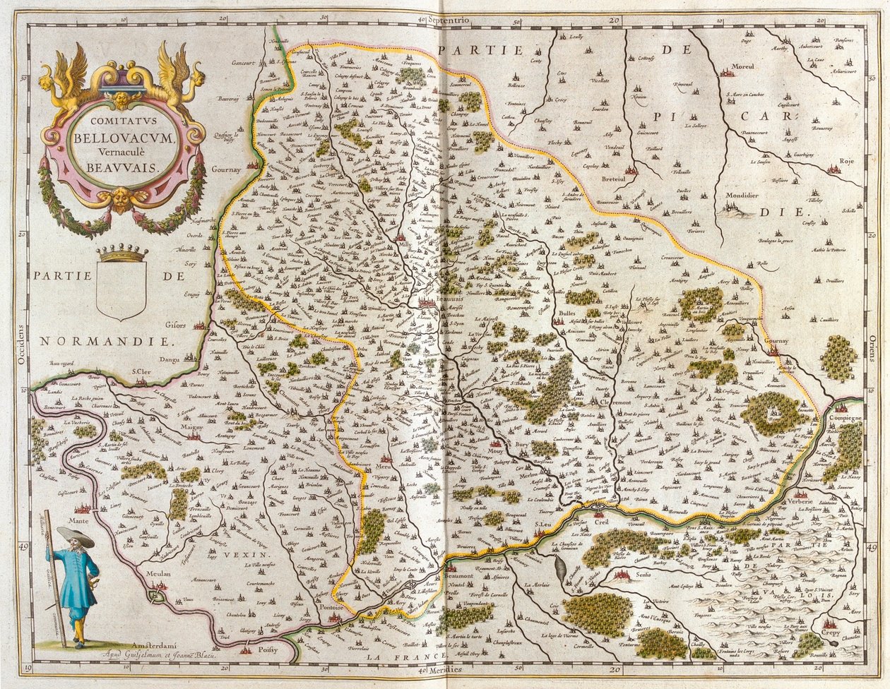 Beauvais, a Willem Blaeu által készített "Theatrum Orbis Terrarum, sive Atlas Novus"-ban, Amszterdam, Amszterdam alkotó: Willem Blaeu
