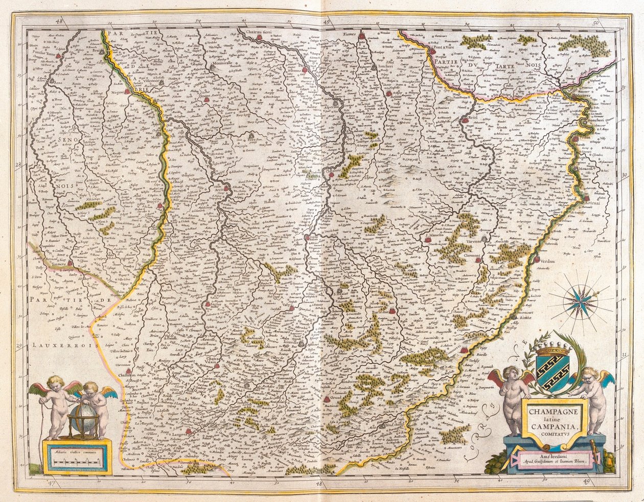 Champagne, a Willem Blaeu által készített "Theatrum Orbis Terrarum, sive Atlas Novus"-ban, Amszterdam, Amszterdam alkotó: Willem Blaeu