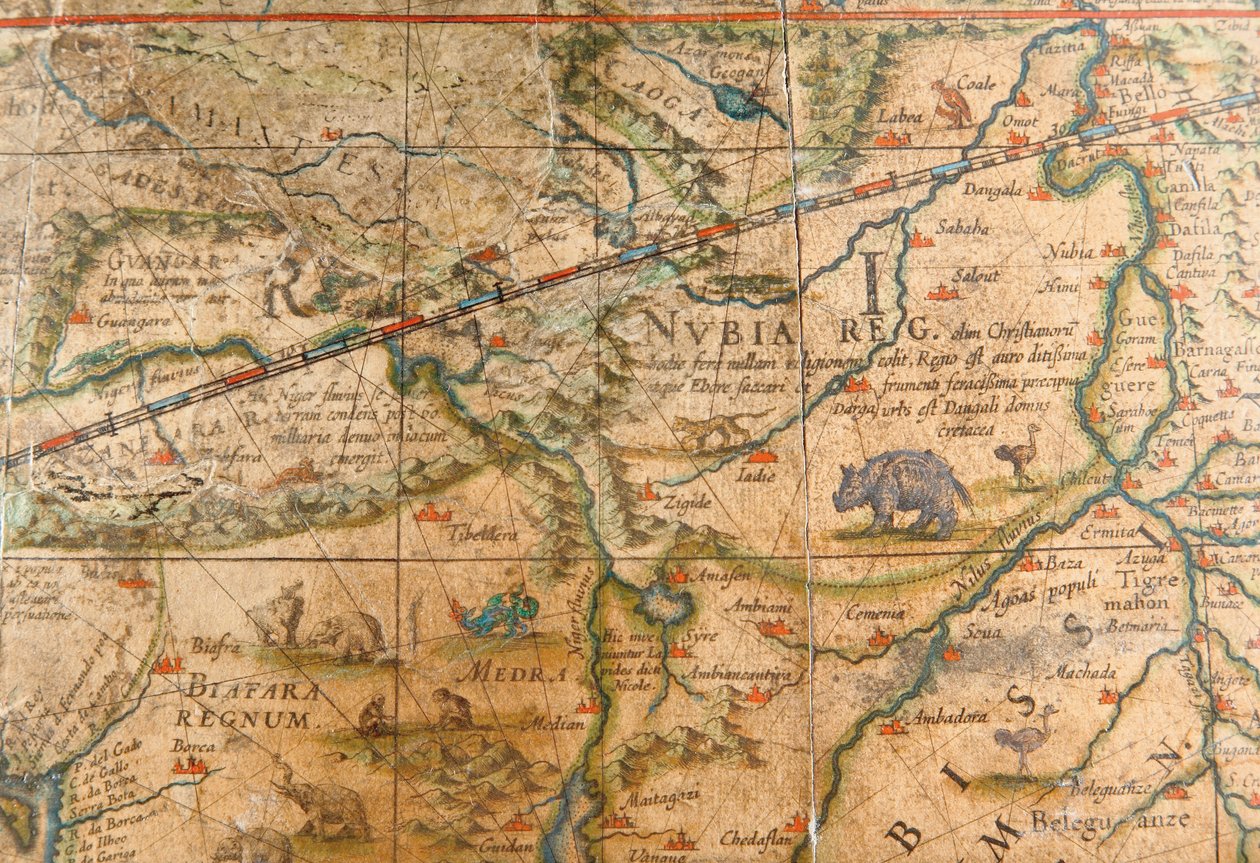 Afrika részlete egy földgömbről 1645/48 alkotó: Willem Blaeu