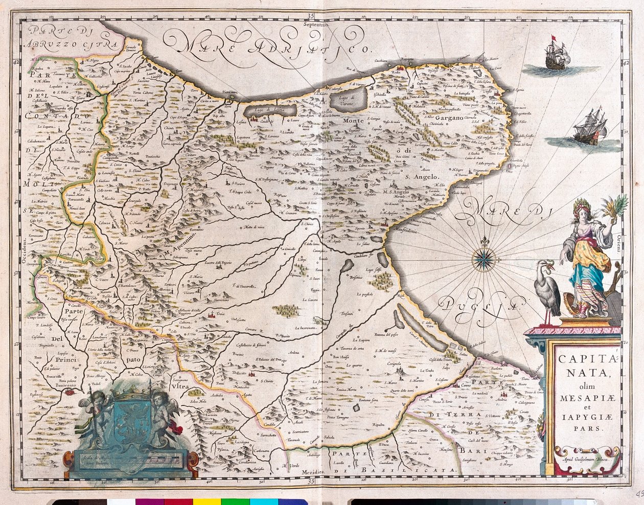 Foggia, Olaszország,a Willem Blaeu által készített "Theatrum Orbis Terrarum, sive Atlas Novus"-ban, Amszterdam, Amszterdam alkotó: Willem Blaeu