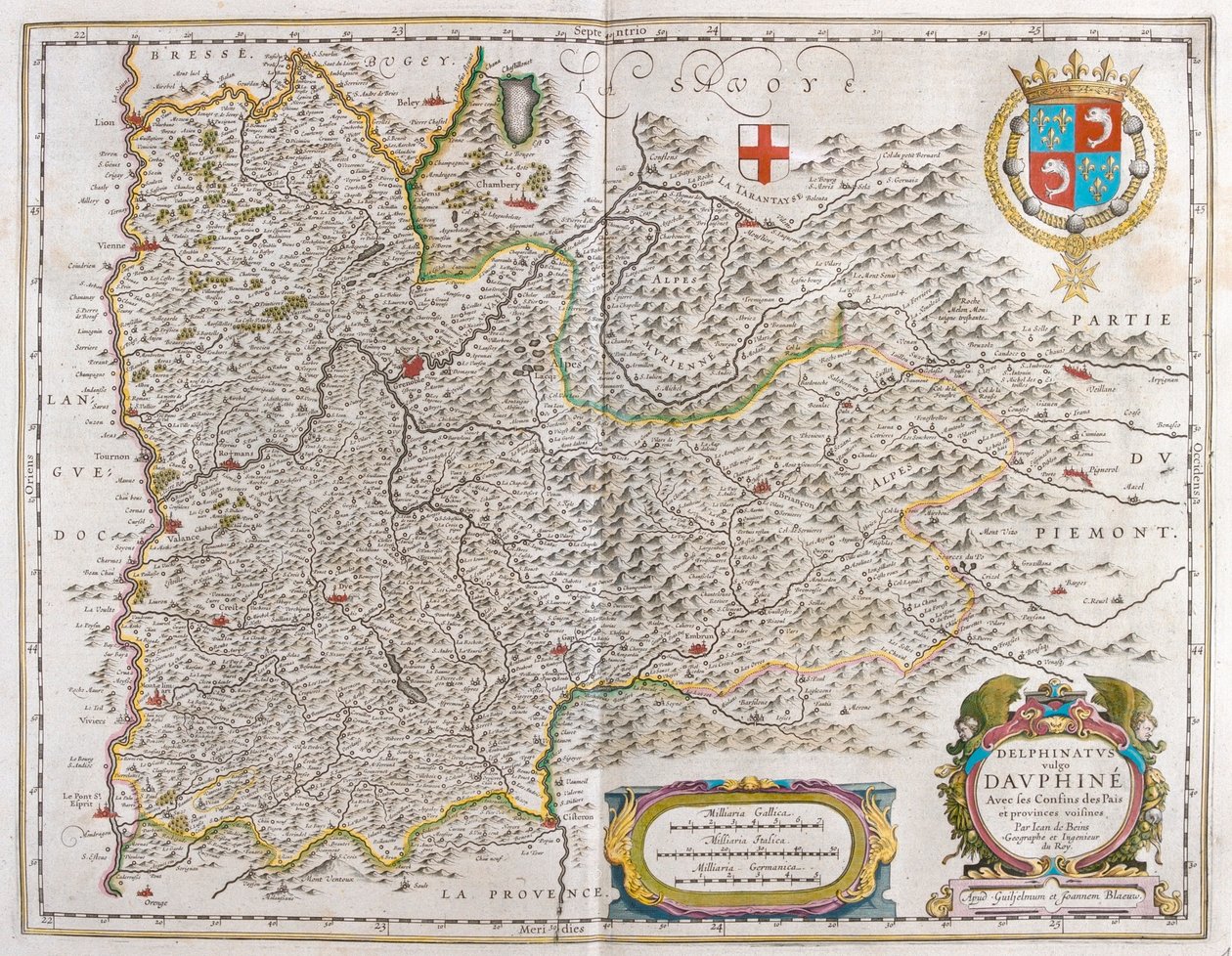 Grenoble, a Willem Blaeu által készített "Theatrum Orbis Terrarum, sive Atlas Novus"-ban, Amszterdam, Amszterdam alkotó: Willem Blaeu