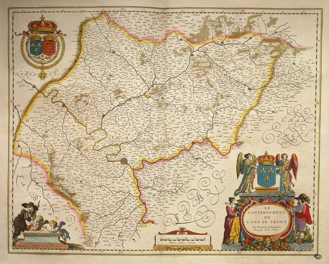 Ile-de-France, Franciaország szigete a Theatre of the World filmből, Willem Bleau, Amszterdam alkotó: Willem Blaeu