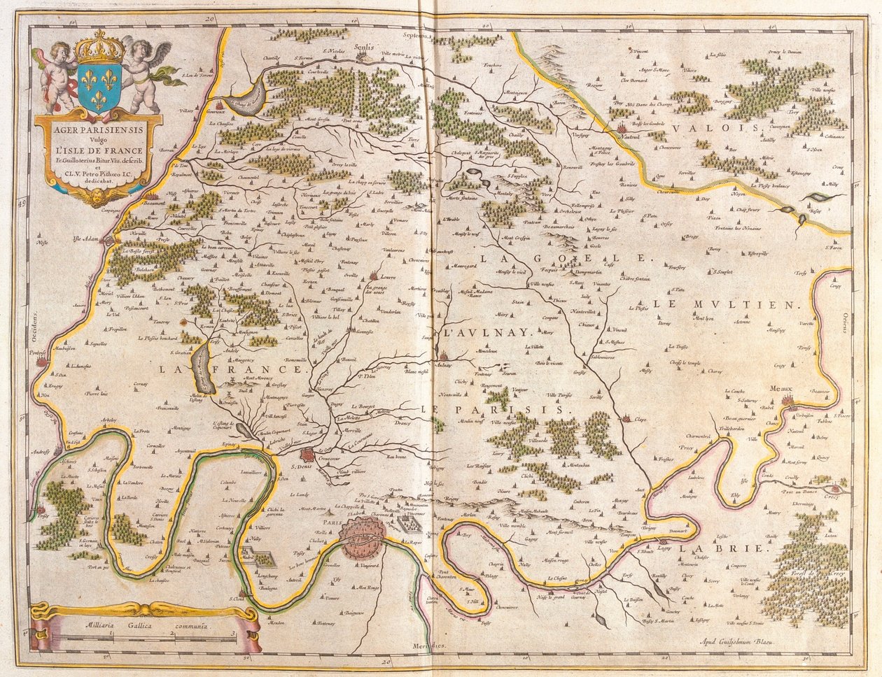 Isle de France, a Willem Blaeu által készített "Theatrum Orbis Terrarum, sive Atlas Novus"-ban, Amszterdam, Amszterdam alkotó: Willem Blaeu