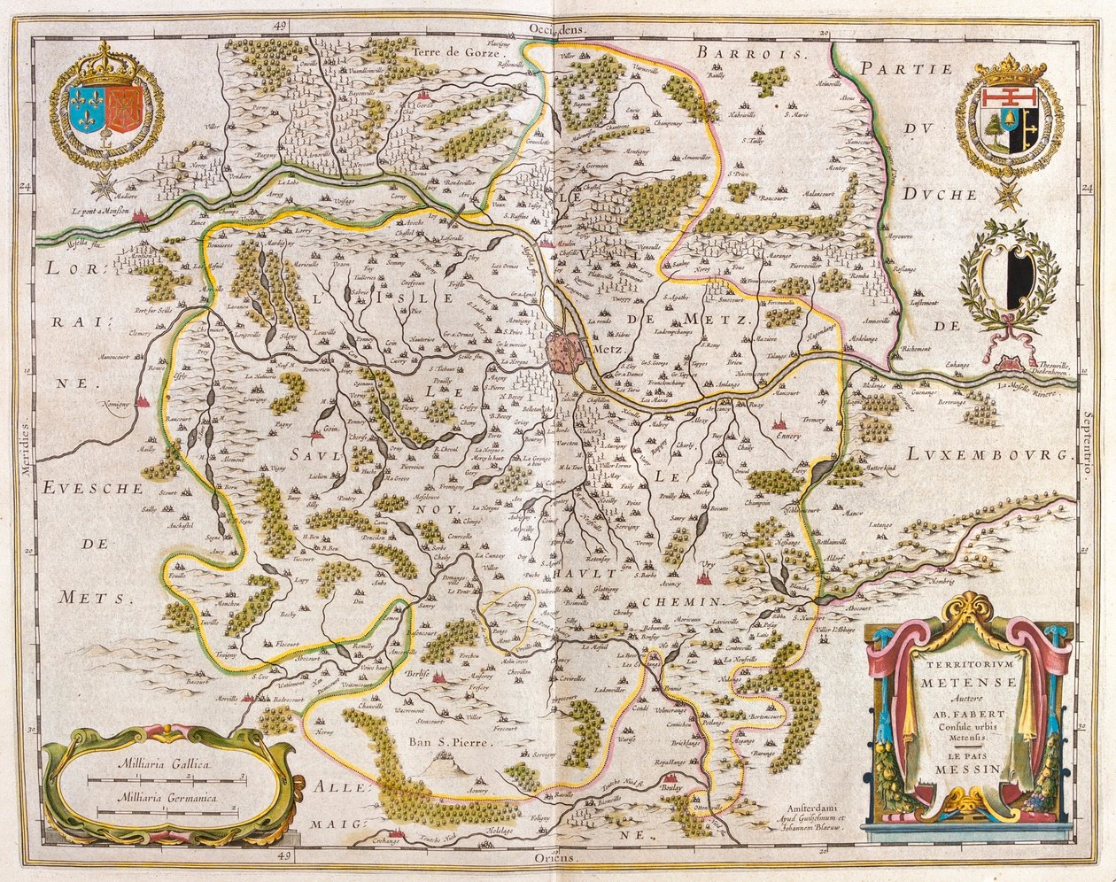 Lorraine, Metz, a Willem Blaeu által készített "Theatrum Orbis Terrarum, sive Atlas Novus"-ban, Amszterdam, Amszterdam alkotó: Willem Blaeu