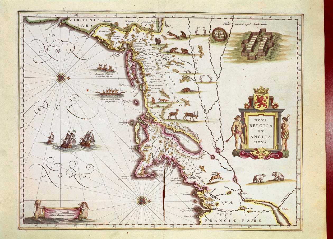 Nova Belgica vagy Új-Belgium és Anglia Nova vagy Új-Anglia térképe, Willem Janszoon Blaeu alkotó: Willem Blaeu
